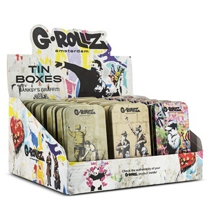 Display de 15 boîtes de rangement G-Rollz Medium Banksy brown
